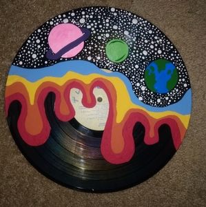 painted vinal record, painted myself